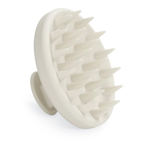 Meartchy Silicone Scalp Massager, Scalp Scrubber for Hair Growth with Soft Bristles, Scalp Exfoliator Brush Dandruff Removal Shampoo Brush for Wet Dry Scalp Care (Warm Grey) - Image 1