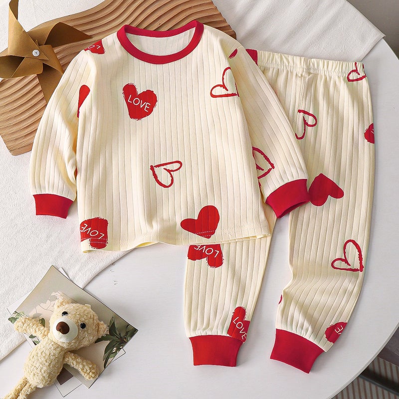 Children's Cotton Underwear Set, New Autumn Style, Baby Boys' Loungewear, Girls' Pajamas, Autumn Clothes and Pants, Children's Clothing - Image 1