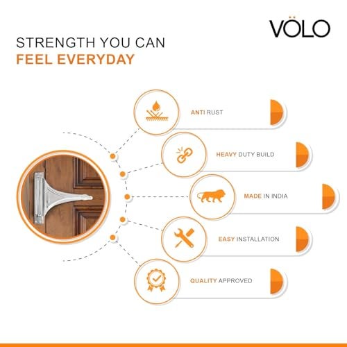 VOLO Spring Based Door Closer – Automatic Self Closing Door Closer for Wood, Aluminium & PVC Doors – 4 Adjustable Speed, Durable All-Metal Construction | (30KG | Helical Spring | Chrome, 1 Piece) - Image 4