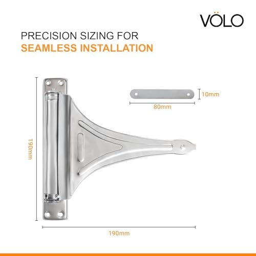 VOLO Spring Based Door Closer – Automatic Self Closing Door Closer for Wood, Aluminium & PVC Doors – 4 Adjustable Speed, Durable All-Metal Construction | (30KG | Helical Spring | Chrome, 1 Piece) - Image 2