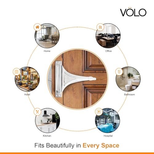 VOLO Spring Based Door Closer – Automatic Self Closing Door Closer for Wood, Aluminium & PVC Doors – 4 Adjustable Speed, Durable All-Metal Construction | (30KG | Helical Spring | Chrome, 1 Piece) - Image 5