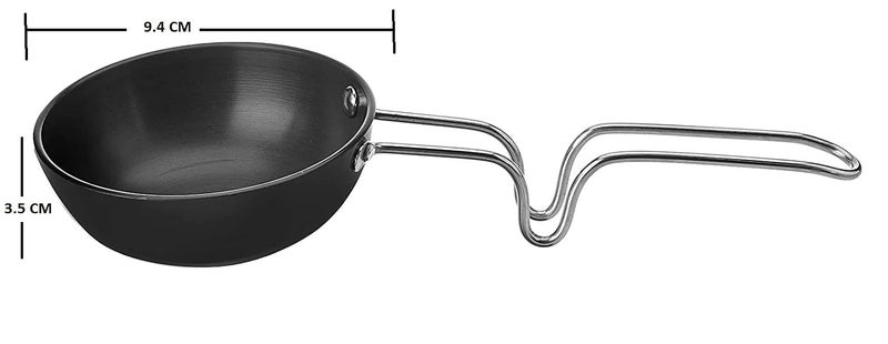 LIPSA ENTERPRISE LIPSA ENTERPRISE Hard Anodized Small Tadka Pan 94 cmAluminium Black  - Image 3