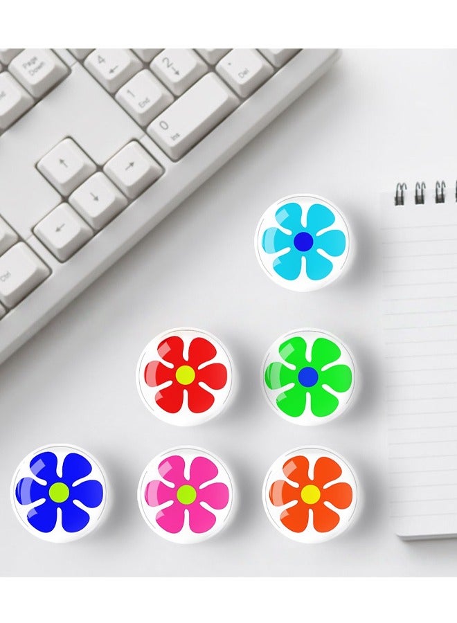 JACIRCLE 12Pcs Glass Fridge Magnets, Cute Flowers Magnet Fridge Sticker, Colorful Flowers Crystal Fridge Magnets Decoration Strong Magnetic Refrigerator Magnets Heavy Duty, Fridge Magnets for Whiteboard, Kitchen, Office, Home and Cabinet - Image 4