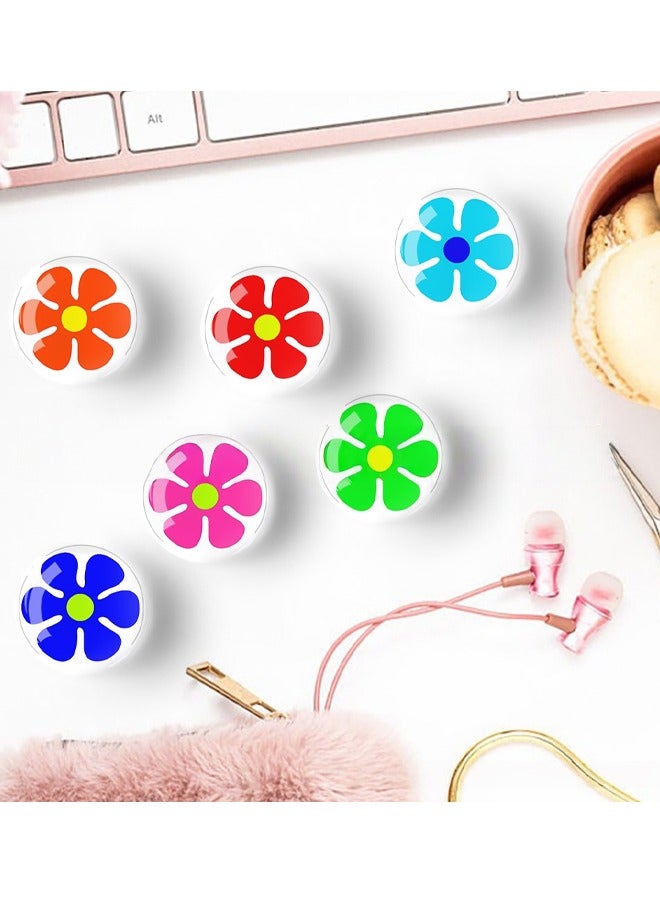 JACIRCLE 12Pcs Glass Fridge Magnets, Cute Flowers Magnet Fridge Sticker, Colorful Flowers Crystal Fridge Magnets Decoration Strong Magnetic Refrigerator Magnets Heavy Duty, Fridge Magnets for Whiteboard, Kitchen, Office, Home and Cabinet - Image 3