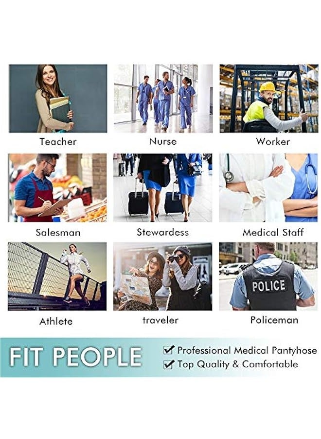 جوارب ضاغطة للنساء بضغط 20-30 ملم زئبقي لعلاج الدوالي (بيج، XL) - Image 4