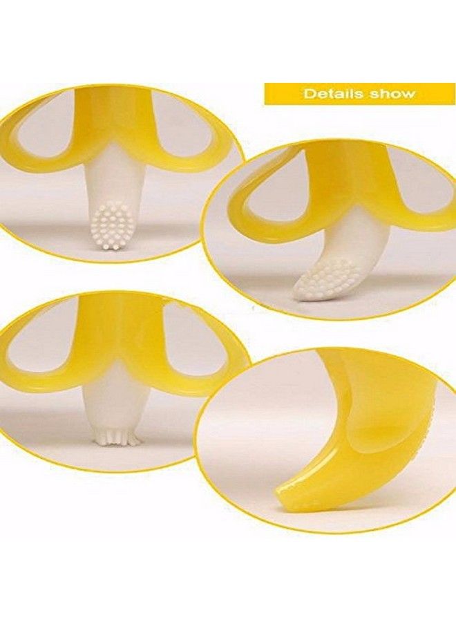 Mummamia فرشاة أسنان تدريبية للأطفال بتصميم متعدد القوامات مع شعيرات سيليكون صفراء - Image 5