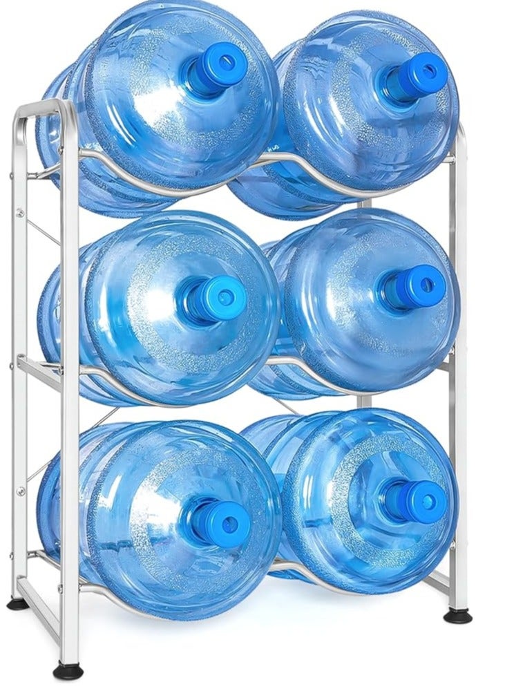 REBENUO A water gallon holder with a capacity of 6 gallons equipped with three floors each floor holding two gallons Strong and durable made to save more space in your home in an elegant and beautiful way - Image 1