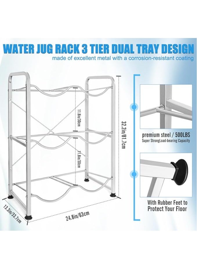 REBENUO A water gallon holder with a capacity of 6 gallons equipped with three floors each floor holding two gallons Strong and durable made to save more space in your home in an elegant and beautiful way - Image 2