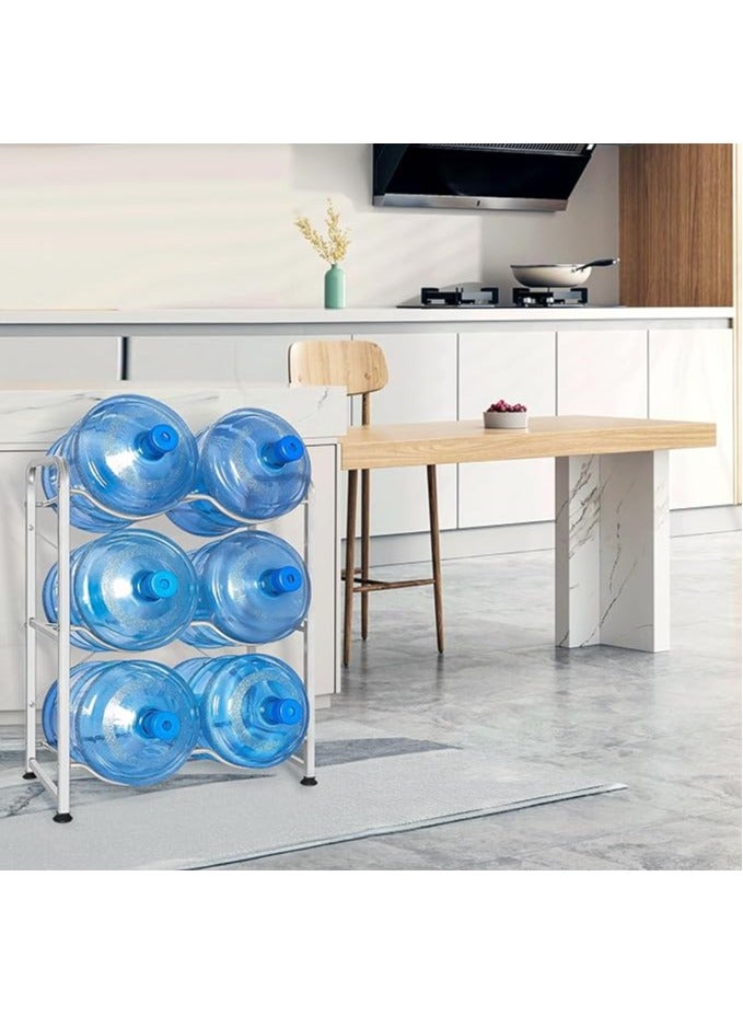 REBENUO A water gallon holder with a capacity of 6 gallons equipped with three floors each floor holding two gallons Strong and durable made to save more space in your home in an elegant and beautiful way - Image 4