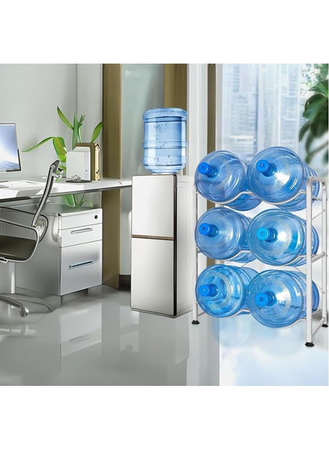 REBENUO A water gallon holder with a capacity of 6 gallons equipped with three floors each floor holding two gallons Strong and durable made to save more space in your home in an elegant and beautiful way - Image 5
