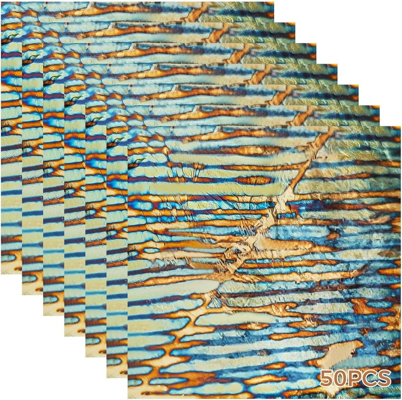 Nail Art Transfer Foils 50 Sheets, Holographic Glitter Pattern Stickers, Metallic Wraps for DIY Manicure, Ideal for Professionals - Image 1