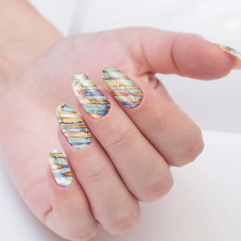 Nail Art Transfer Foils 50 Sheets, Holographic Glitter Pattern Stickers, Metallic Wraps for DIY Manicure, Ideal for Professionals - Image 4