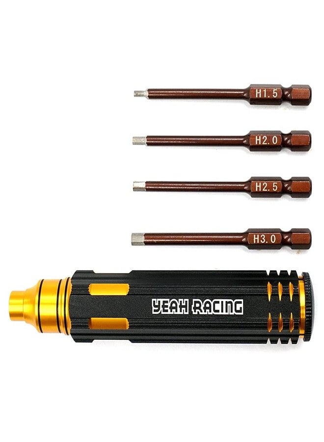 Yeah Racing YT-0209 4 in 1 Hex Screwdriver Wrench 1.5-3.0mm Black Gold - Image 1