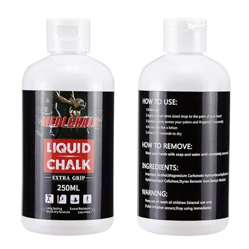 MEDI CHALK Liquid Chalk MEDICHALK, Sports Chalk, Hand Grip Chalk,Weightlifting Chalk,Gym Chalk,Work Out Chalk for Cross Training, Powerlifting,Pole Dance 250ML - Image 1