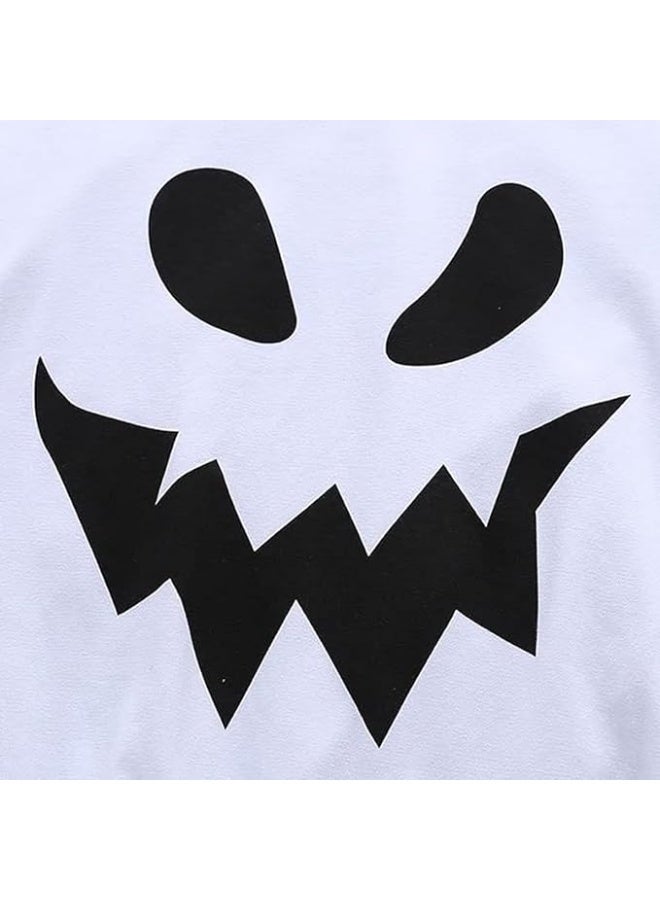 Brain Giggles White Ghost Cape with Hooded Cloak Halloween/Cosplay Costume for Toddlers, Kids (Boys & Girls), with Furry Hood (Large Ghost Kid) - Image 5