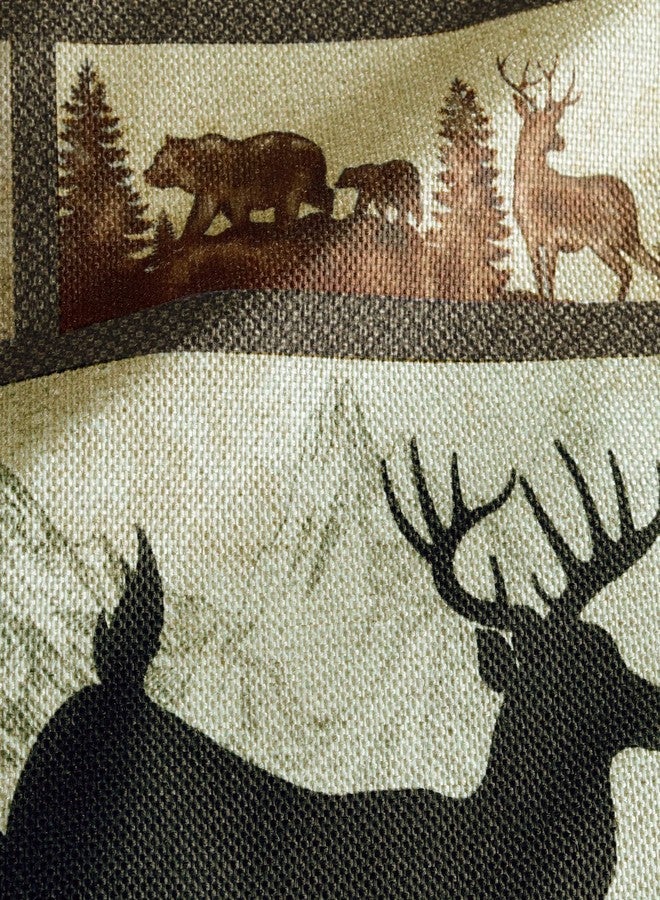 Bonhause Rustic Cabin Bear Throw Pillow Covers 18 x 18 Inch Set of 4 Lodge Moose Deer Animal Decorative Pillows Case Polyester Linen Outdoor Cushion Covers for Couch Sofa Bed Home Decor - Image 4