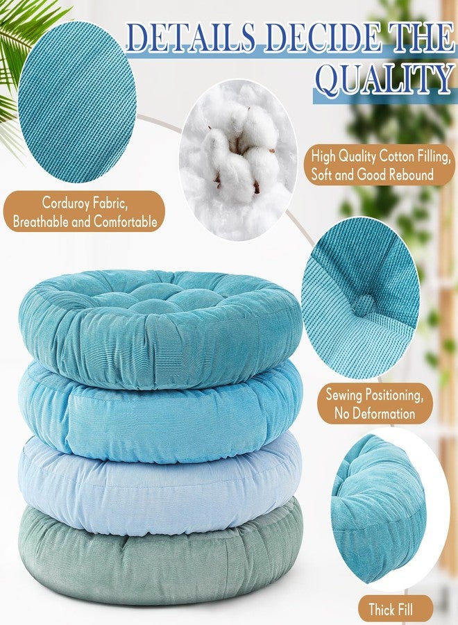 جيريفي مجموعة وسائد أرضية من جيريفي، 4 قطع، مقاس 22 × 22 بوصة، وسادة أرضية كبيرة للتأمل للبالغين، وسادة جلوس للتأمل، هدية عيد الميلاد (ألوان باردة، دائرية) - Image 3