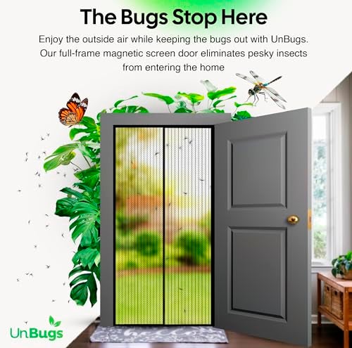 iGotTech UnBugs Magnetic Screen Door - Fits Doors up to 38 x 82 Inches MAX - Pet & Kid Friendly, Self-Closing - Hands Free Magnet Closure Keeps Bugs Out & Breeze in - Image 2