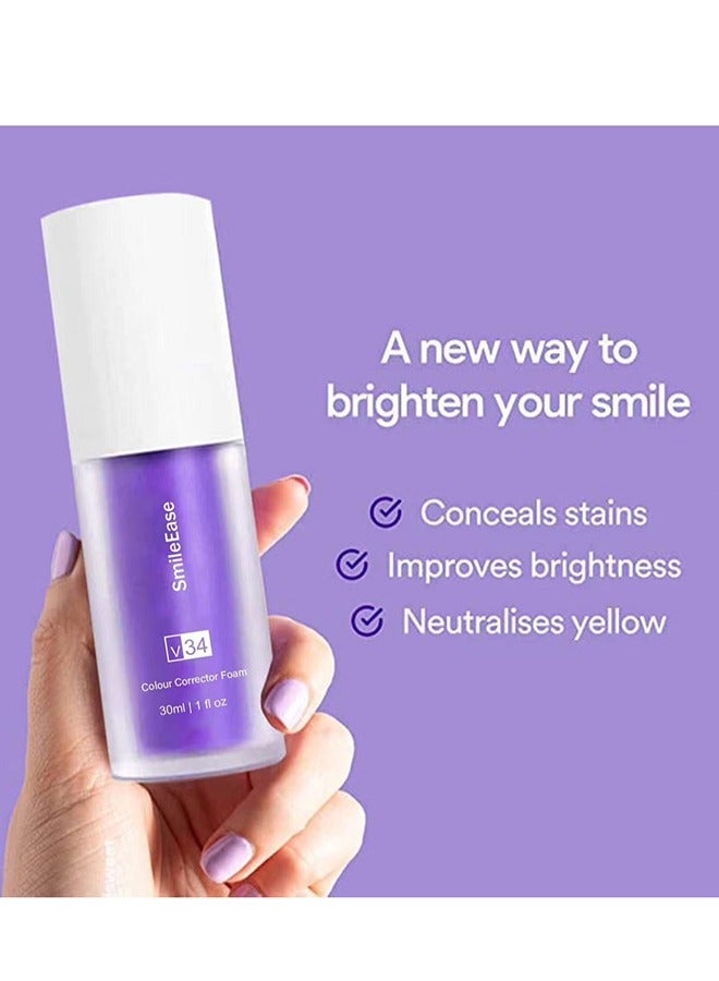 SmileEase Teeth Color Corrector, Purple Teeth Brightening Toothpaste, Remove Stains, Teeth Brightening Purple Toothpaste, Remove Coffee, Stains, Yellow Teeth (30ml） - Image 2