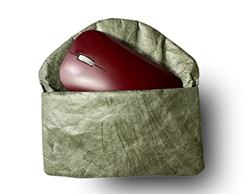 The Mujen Vintage/Retro Style Fiber Paper Electronic Organizer Case, Pouch Small Portable Accessories Bag Travel Accessories Pouch for Electronics Cord USB Storage Organizer Stickers Organizer (Green) - Image 1