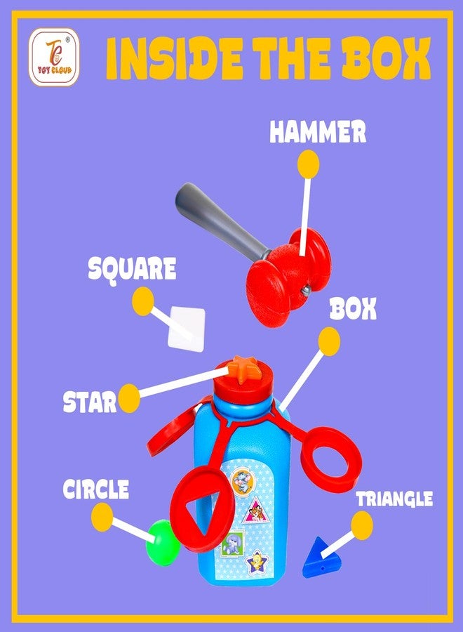 Toy Cloud Hammer The Shape Sorting Toy for Toddlers - Shape Matching & Fine Motor Skill Development - Educational Hammering Activity with Animal Stickers, Colorful Shapes, and Durable Hammer - Image 4