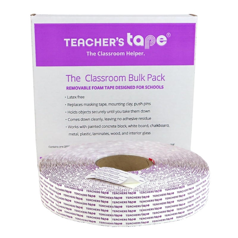 DuraGo Teachers Tape™ Bulk Pack (2000 Pieces per roll), Double-Sided Removable Foam Tape for Wall Mounting - Image 2