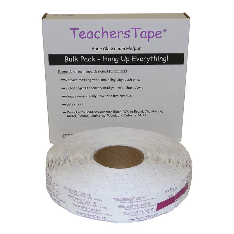 DuraGo Teachers Tape™ Bulk Pack (2000 Pieces per roll), Double-Sided Removable Foam Tape for Wall Mounting - Image 3