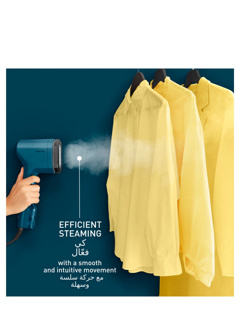 Tefal Garment Steamer|Pure POP|Steams/Purifies Garments|Steam Output Up to 20 g/min|Delicate Fabrics|Reversible Pad System|Travel-Friendly|2 Years Warranty 0.2 kg 1 W DT2020G0 Blue - Image 2