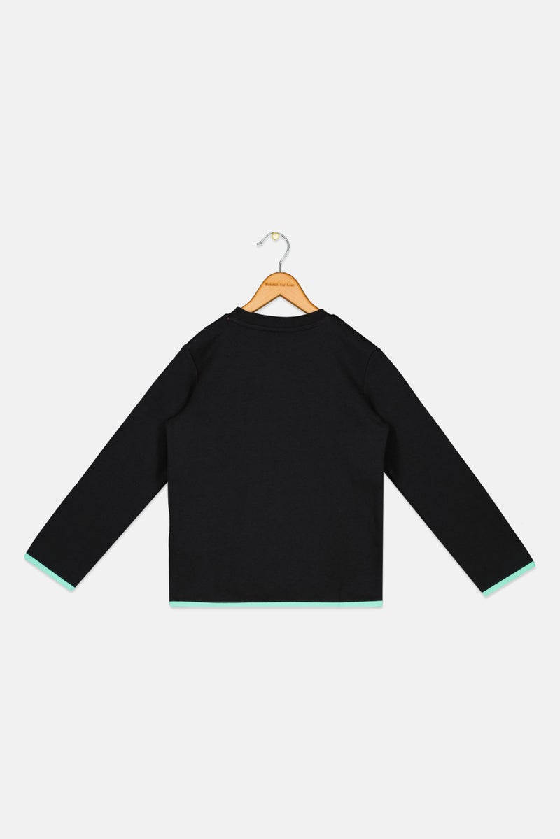 Nike Kids Boy Brand Logo Outdoor Sweatshirts, Black  - Image 2