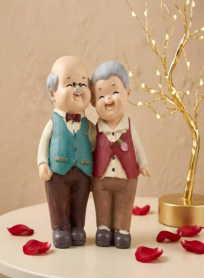 ascension Old Couple Statue Vintage Old Man & Woman Figurine Romantic Grandparents Idol Love Showpiece Decorative Item for Anniversary Retirement Birthday Gift Valentines Day Home & Office Décor - Image 1