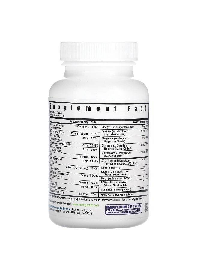 Seeking Health Seeking Health, Multivitamin One MF, 45 Vegetarian Capsules  - Image 2