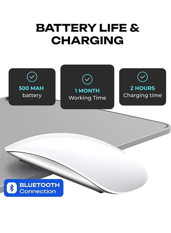 SUNDAREE Wireless Rechargeable Mouse – Slim Ergonomic Design, Low-Noise Clicks, Fast Charging in 15 Min, Bluetooth Compatible for Laptop, Tablet, PC, Office, Travel & Daily Use - Image 2