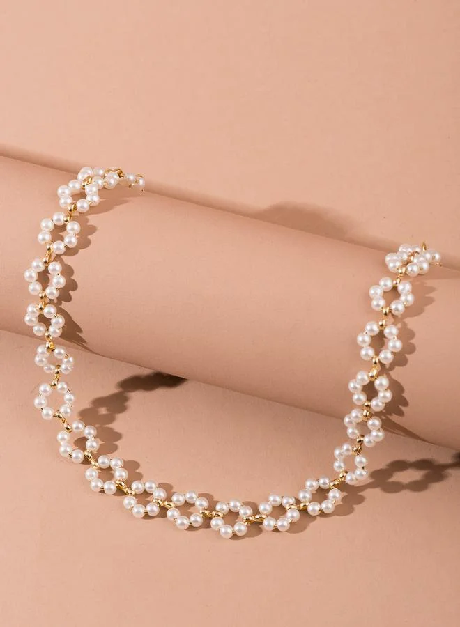 Take Two  Faux Pearl Flower Choker Necklace for Women | Best Price UAE