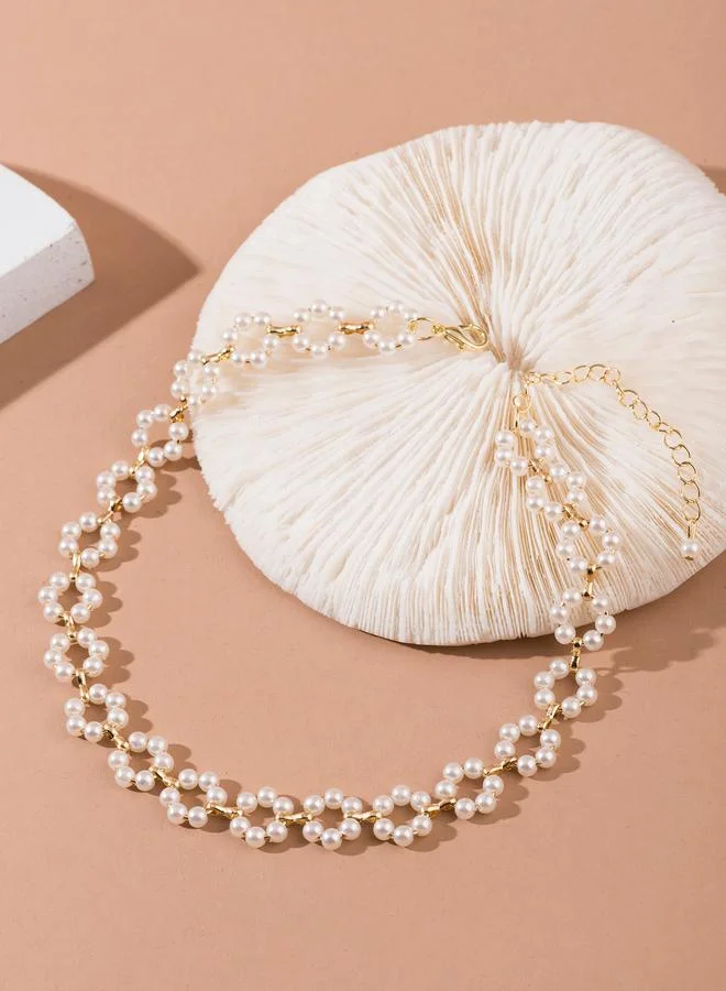 Take Two  Faux Pearl Flower Choker Necklace for Women | Best Price UAE