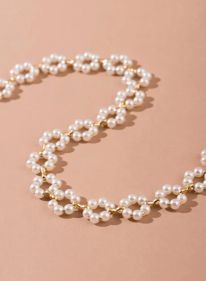 Take Two  Faux Pearl Flower Choker Necklace for Women | Best Price UAE