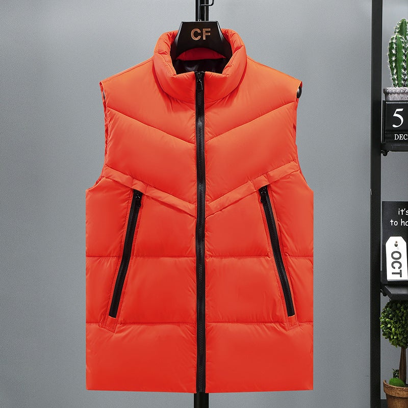 New Student Plus Size Plus Size Down Cotton Vest Outer Wear Men And Women Thickeneded Waistcoat Vest Vest - Image 2