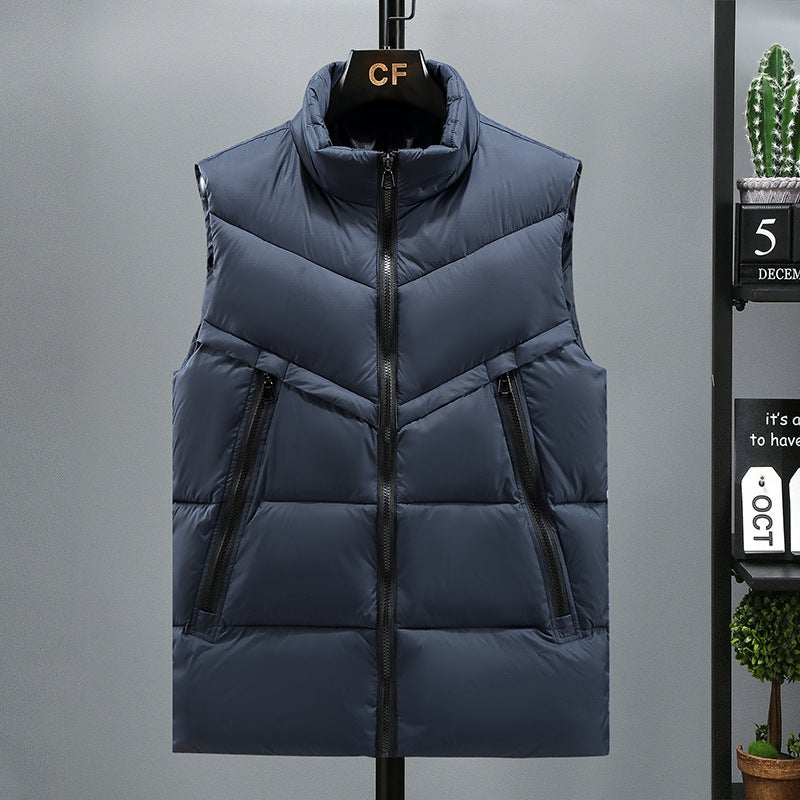 New Student Plus Size Plus Size Down Cotton Vest Outer Wear Men And Women Thickeneded Waistcoat Vest Vest - Image 3