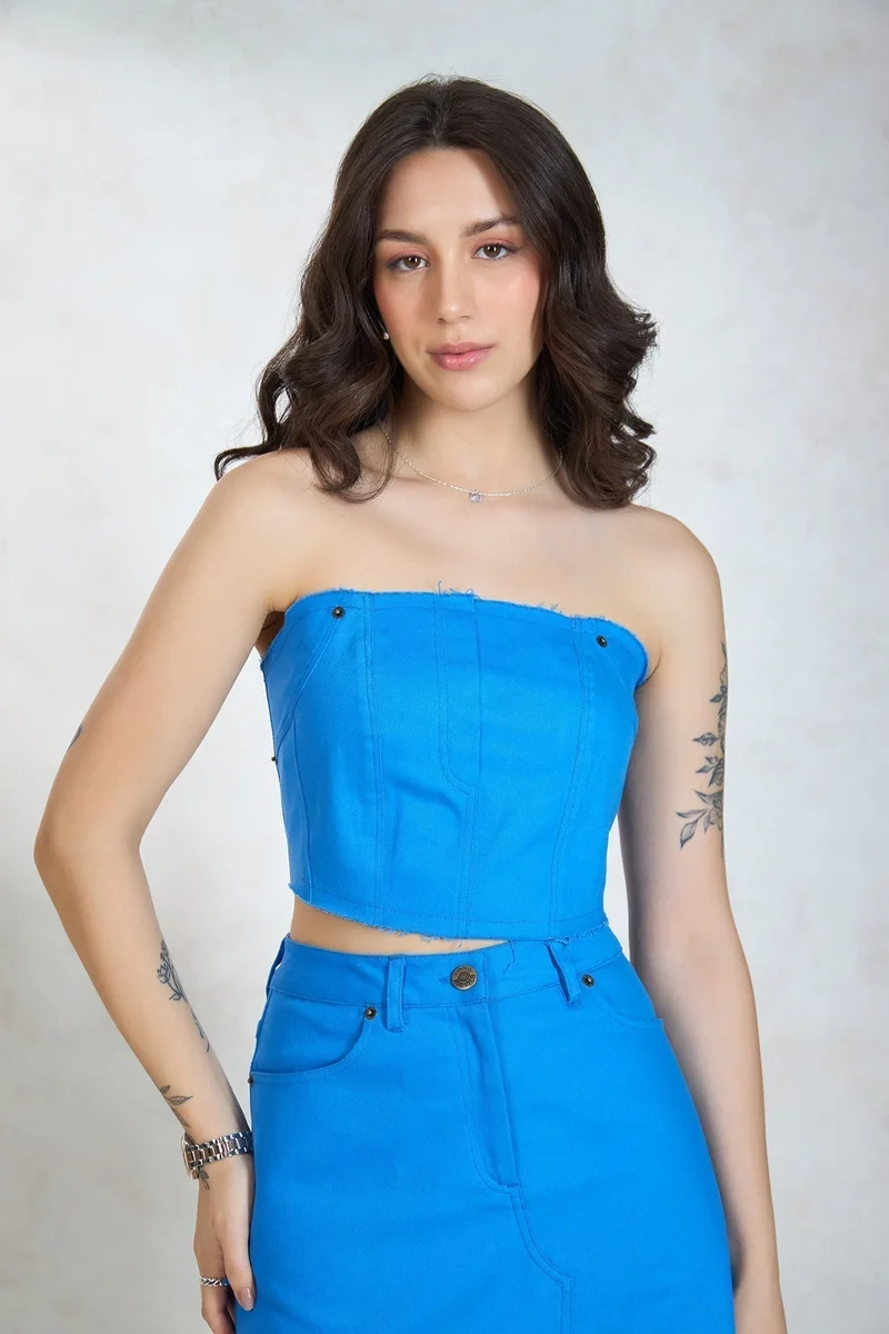 Virgio VIRGIO Cotton Stretch Raw Edge Drill Bandeau