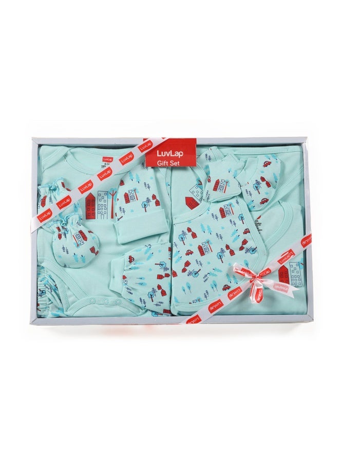 Luvlap Newborn Baby Garment Gift Set, Pack Of 8, Pastel Green - Image 2