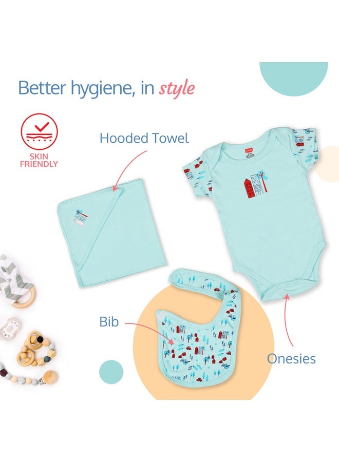 Luvlap Newborn Baby Garment Gift Set, Pack Of 8, Pastel Green - Image 5