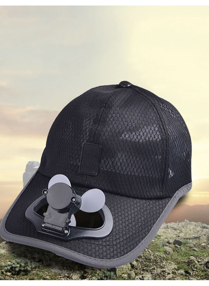 Generic Summer Climbing Cap Anti Sun Fan Hat USB Charging Outdoor Sports Cycling Fishing Camping Tennis Baseball Caps - Image 1