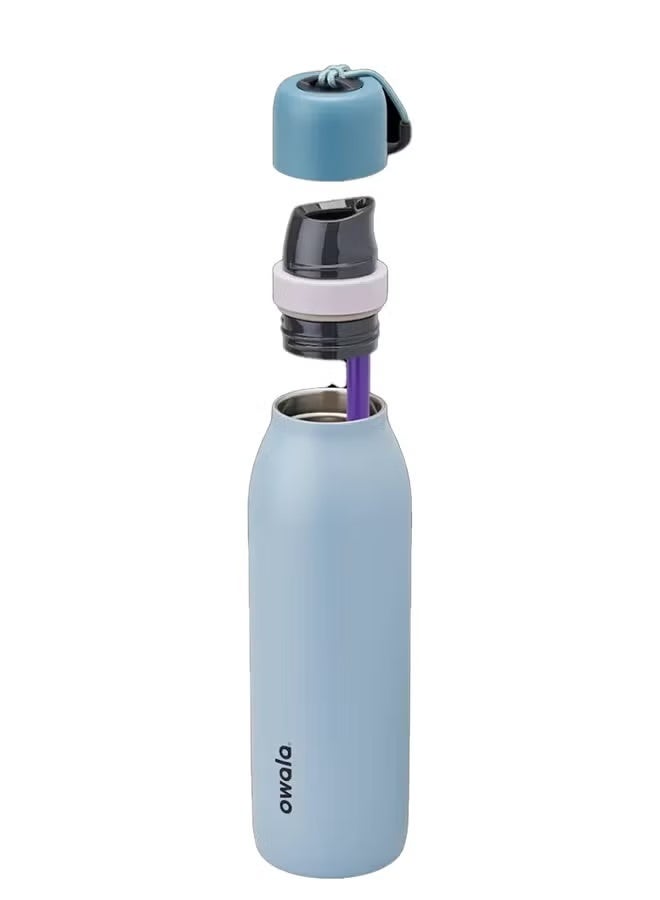 AACHEN زجاجة مياه من الفولاذ المقاوم للصدأ مع القش للرياضة والسفر، BPA-free، 18 أونصة - Image 4