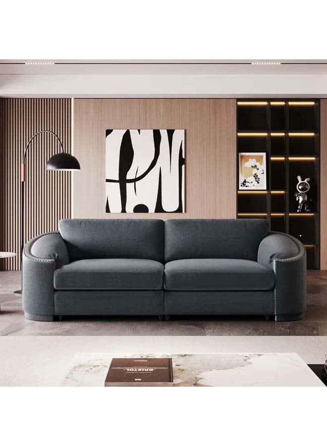 Al Home Modern Comfort: 2-Seater Linen Sofa in Stylish Grey By Alhome 220x85 cm