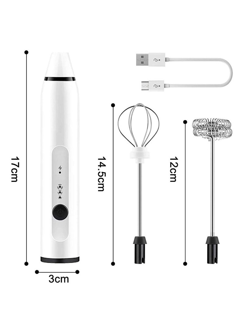 Arabest خلاط يدوي للحليب مع رأسين، خلاط خفق القهوة مع USB قابل لإعادة الشحن 3 سرعات، خلاط كهربائي صغير محمول أدوات خلط المطبخ يدوي للكابتشينو والبيض  - Image 3