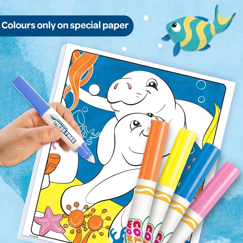 Crayola CRAYOLA - Color Wonder, Colouring Set with 18 Coloring Pages and 4 Stain-free Felt Pens, Sea friends Topic, Creative Activity for Children