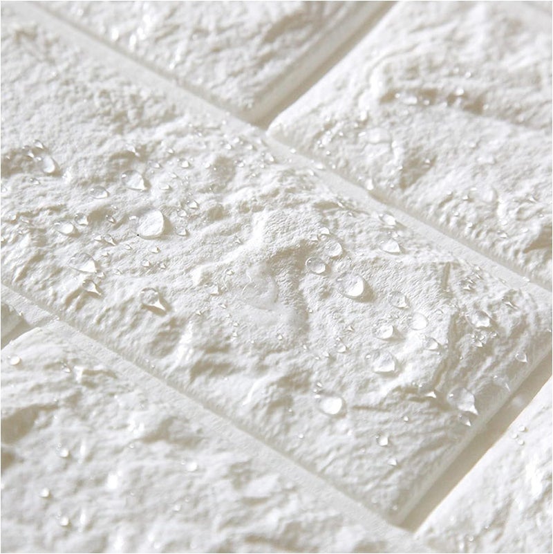 Gray 70x77cm PE Foam Self Adhesive 3D Wall Stickers Wallpaper Embossed Brick Ceramic Tile Stone Wall Panels Stickers For Bedroom Kitchen Living Room... - Image 2
