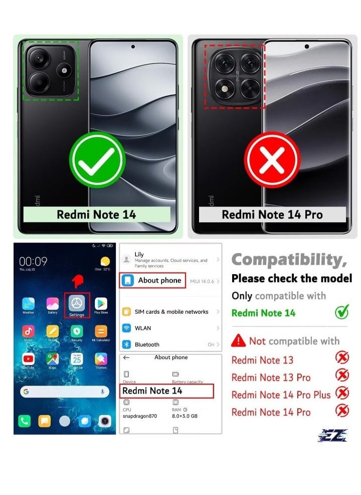 ELTRAZONE Xiaomi Redmi Note 14 5G Case Cover – Magnetic Car Mount Holder, Rotational Metal Ring Grip, Kickstand Feature, Shockproof TPU Bumper for Maximum Protection – Durable, Stylish Case for Redmi Note 14 5G - Image 2