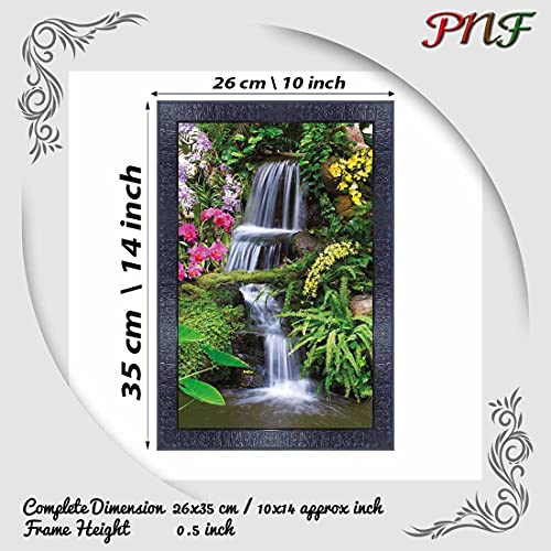 pnf Poster And Frames Vastu Waterfall Landscape Scenery Wooden Photo Frame With Acrylic Sheet | Living Room, Bedroom | Home Decoration | Best Gifting Option (10x14inch Multicolour,Synthetic) 1701 - Image 2