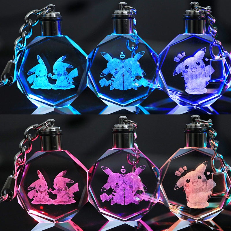 Pendant Keychain Peripheral Luminous Crystal Gift Can Be Engraved - Image 2