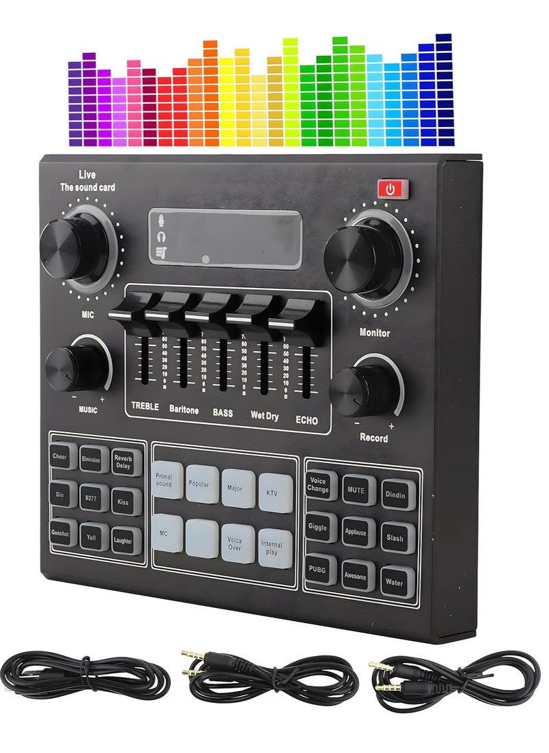 shAyzee V9 Sound Card – Audio Mixer for Streaming, Gaming, Singing & Recording Works with PC, YouTube, TikTok  - Image 1